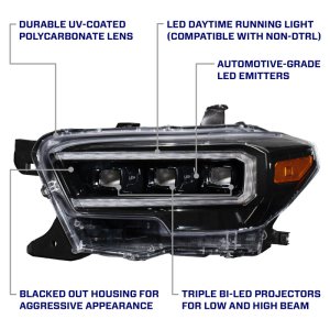 Toyota Tacoma Headlights - Front - FORM Lighting - Triple bi-LED Projectors - `16-`23
